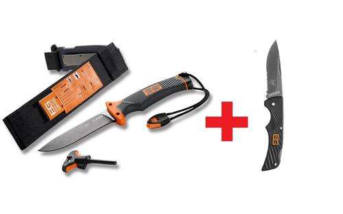 Gerber Bear Grylls Ultimate Knife and fire starter + Bear Grylls Compact Scout knife Combo IN STOCK