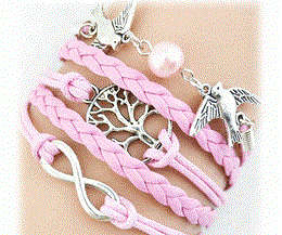 Light pink infinity bracelet