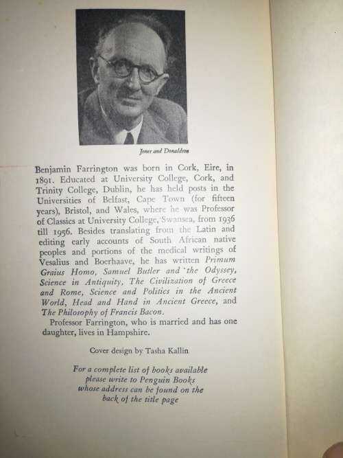 A PELICAN ORIGINAL ,Greek Science ,by Benjamin Farrington