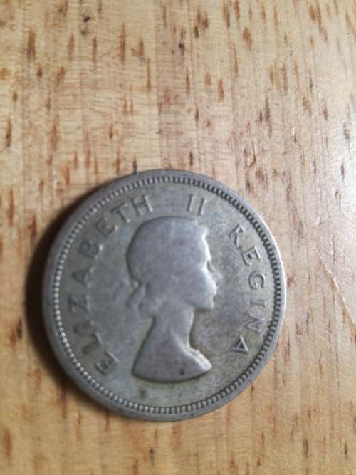 1956 SOUTH AFRICA Jan van Riebeeck Woman Anchor Silver 10 Cents Coin i84233