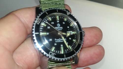 VINTAGE VERY COLLECTABLE MORTIMER SUPERDATOMATIC DIVE WATCH ORIGINAL ,SERVICED WORKS BEAUTIFULLY