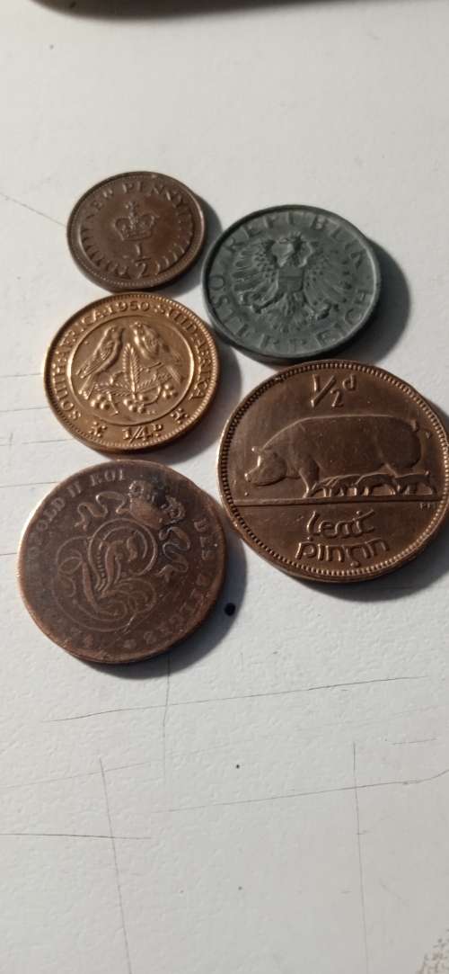 5 Collectable Coins ,Eng ,Belg ,Ger ,S.A&Irish
