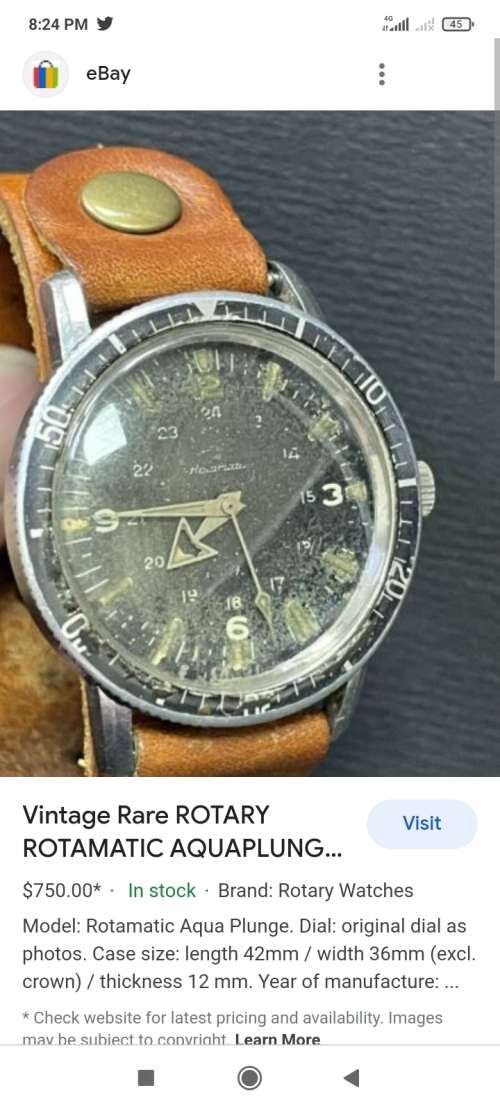 *STUNNING * VERY COLLECTABLE AUTOMATIC ROTARY AQUAPLUNGE 666Ft Devil Diver 1960s open to offers