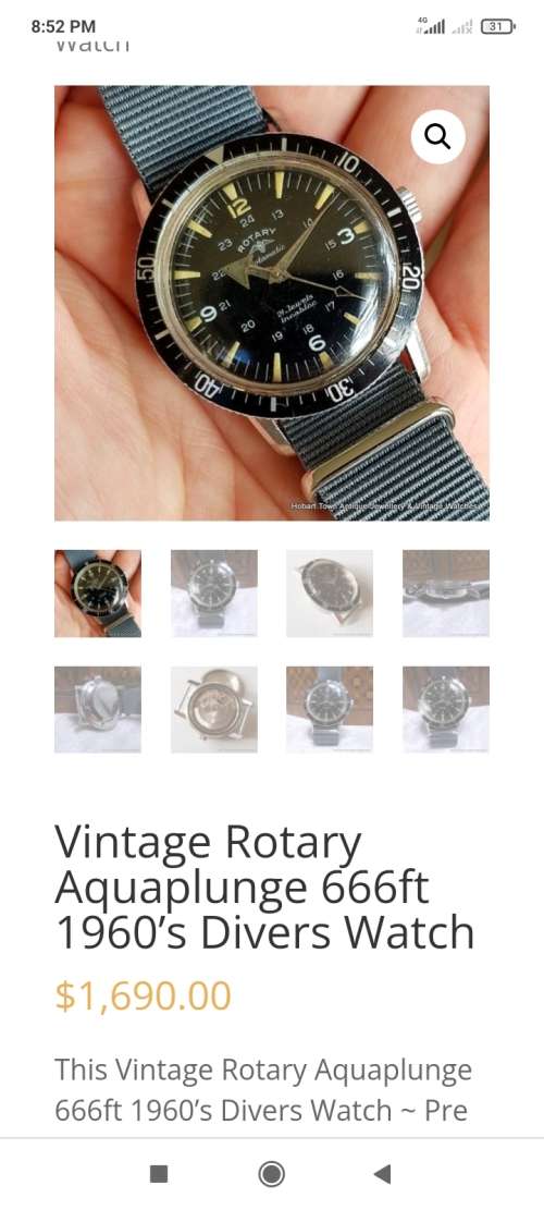 *STUNNING * VERY COLLECTABLE AUTOMATIC ROTARY AQUAPLUNGE 666Ft Devil Diver 1960s open to offers