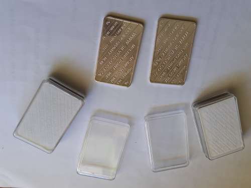 Two 1 troy ounce 999 fine silver marked SBR bullion bars.
