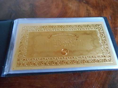 Perfect Gift, 24K Gold Banknote Collection in Collectors Folder