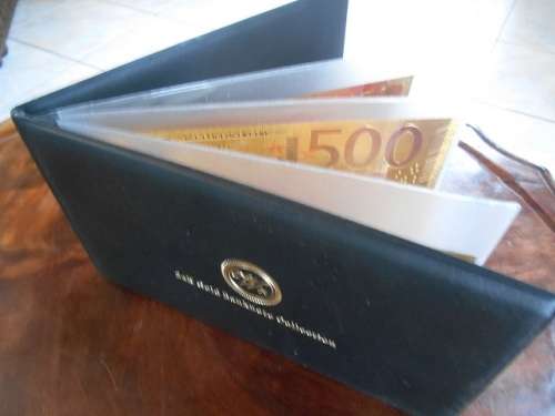 Perfect Gift, 24K Gold Banknote Collection in Collectors Folder