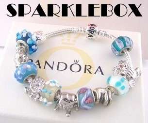PANDORA STYLE - CHARM BRACELET - TURGOUIS BLUE CHARM BRACELET