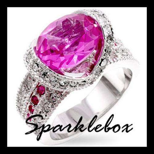 Gorgeous Sapphire Rose Pink CZ Princess Keylani Ring**SIZE 7