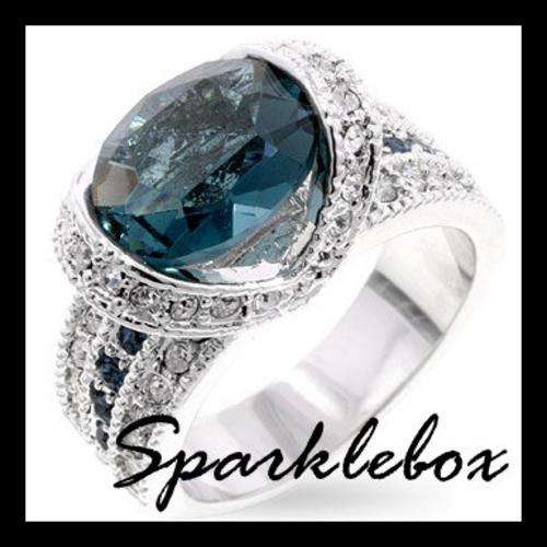 Gorgeous Sapphire Sea Blue CZ Princess Keylani Ring**SIZE 6