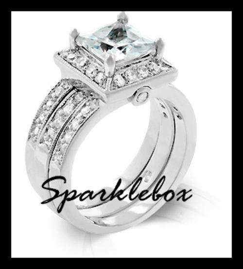 **1.75ct Princess Cut  Simulated Diamond Ring with Channel Setting**SIZE 7