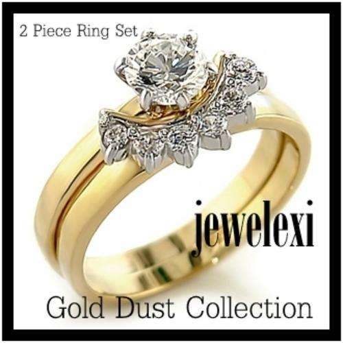 **1.00ct Gorgeous CZ Wedding/ Engagement two piece ring set**SIZE 8