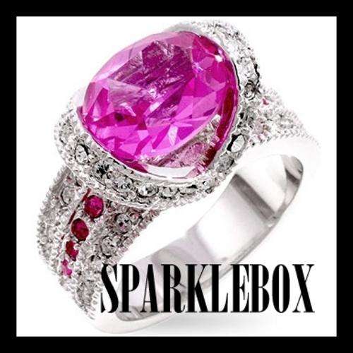 ***R50 STARTING PRICE***Sapphire Pink Princess Keylani Prong Set Simulated Diamond Ring**SIZE 6