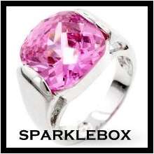 ***R50 STARTING PRICE***Ice Pink Solitaire Simulated Diamond Band Ring**SIZE 6