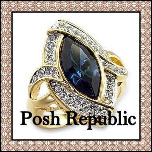 ***NEW STOCK R69 STARTING PRICE***Amazing Sapphire Blue Simulated Diamond Ring***SIZE 7