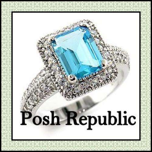 ***NEW STOCK R89 STARTING PRICE***Gorgeous Topaz Blue Prong Set Ring***SIZE 7