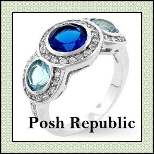 ***NEW STOCK R99 STARTING PRICE***Bezel Setting Topaz Blue CZ Stone/s***SIZE 6