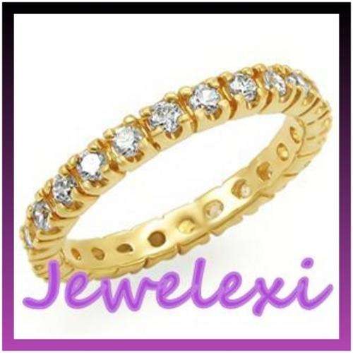 1 Carat Clear CZ Gold Tone Eternity Ring - SIZE 7