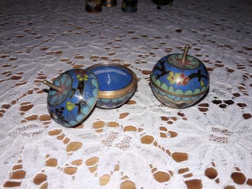 A collection of miniature cloisonne