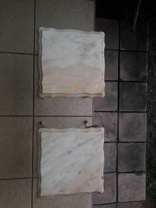 Marble cast iron side tables