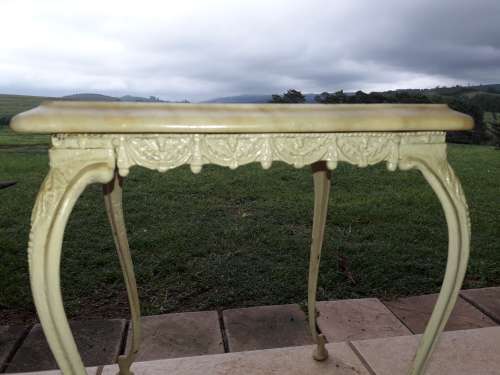 Marble cast iron side tables