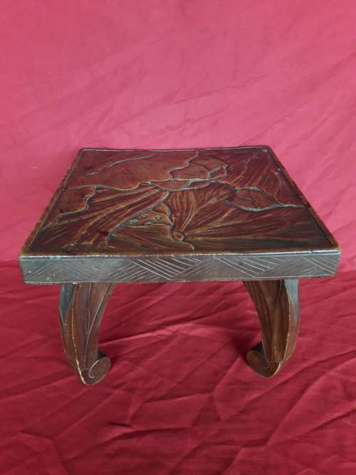 A beautiful Chinese carved floral footstool