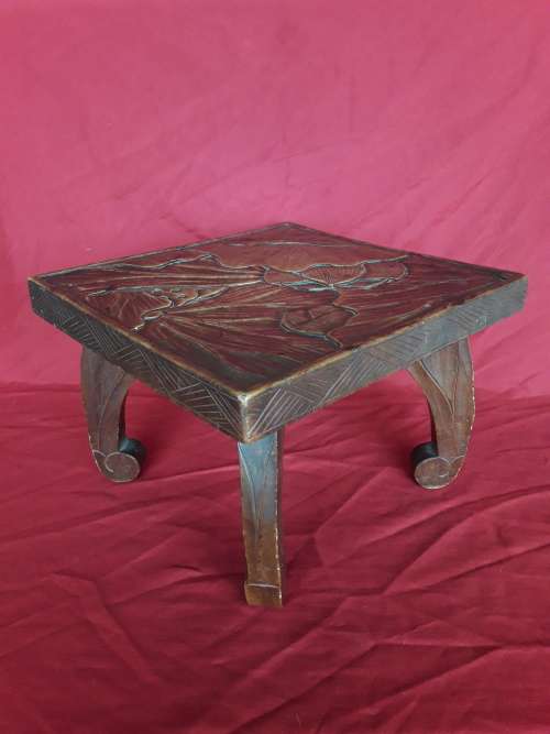 A beautiful Chinese carved floral footstool