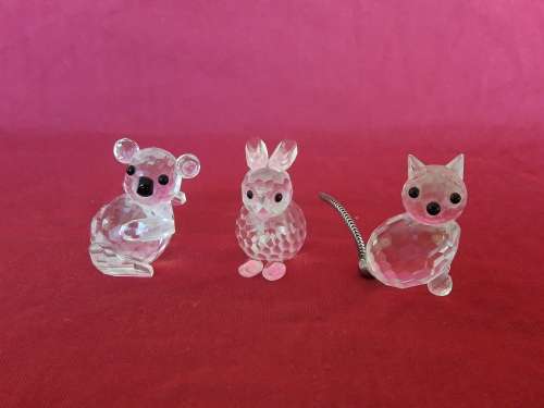 A collection of Swarovski animals