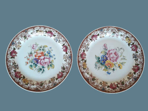 A pair of large beautiful decorative plates