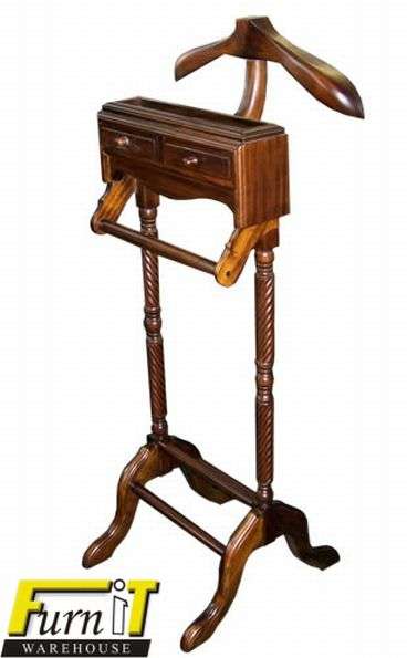 Dumb Valet with 2 drawers - SOLID WOOD High Quality