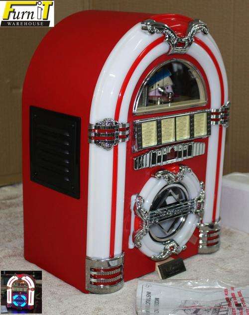 MINI Juke Box "Classic RED" CD, USB, SD Card, FM/AM, MP3, Remote C