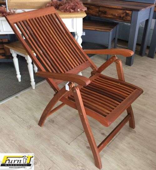 CHAIR: 5 Position Adjustable folding - Hardwood - Outdoor