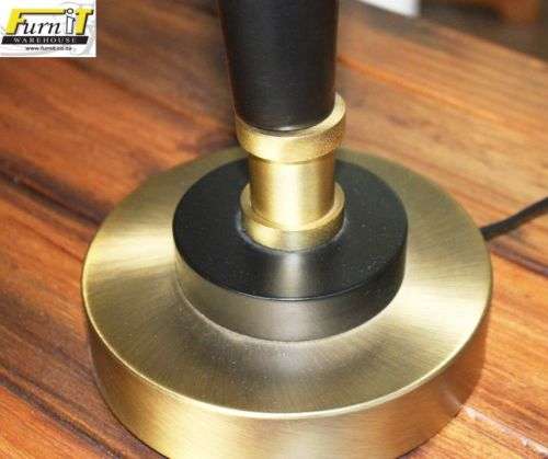 Table Lamps - Black & Brass finish with Black Suede / Velvet shade