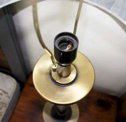 Table Lamps - Black & Brass finish with Black Suede / Velvet shade