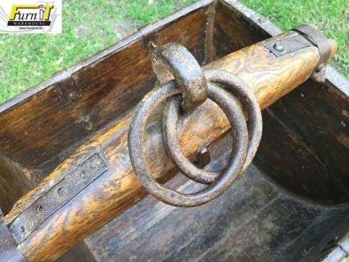 Antique Water-well BUCKET with stand - Oak & Metal - UNIQUE Africana - Great Condition