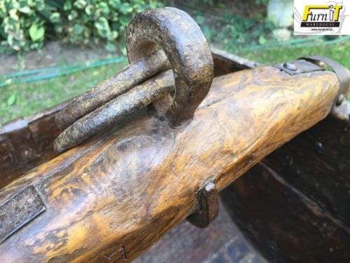 Antique Water-well BUCKET with stand - Oak & Metal - UNIQUE Africana - Great Condition