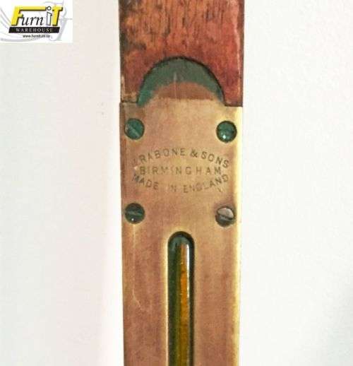 Antique Spirit Level AND folding Ruler - J. Rabone & Sons - England - Brass and Wood - 1800's