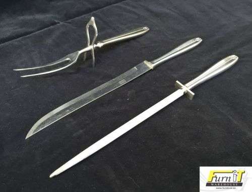Meat Carving set (3 Piece) incl. Steel Sharpener- Stainless Krusius Solingen