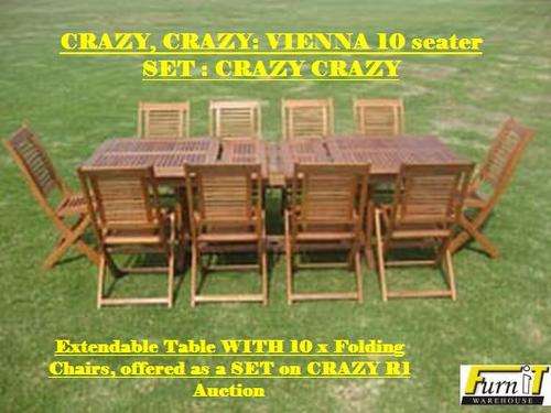 CRAZY,CRAZY: Vienna EXTENDABLE TABLE SET 170/200/230 - 10 seater SET - Hardwood - Outdoor