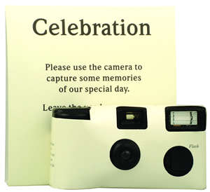 Ivory disposable wedding camera