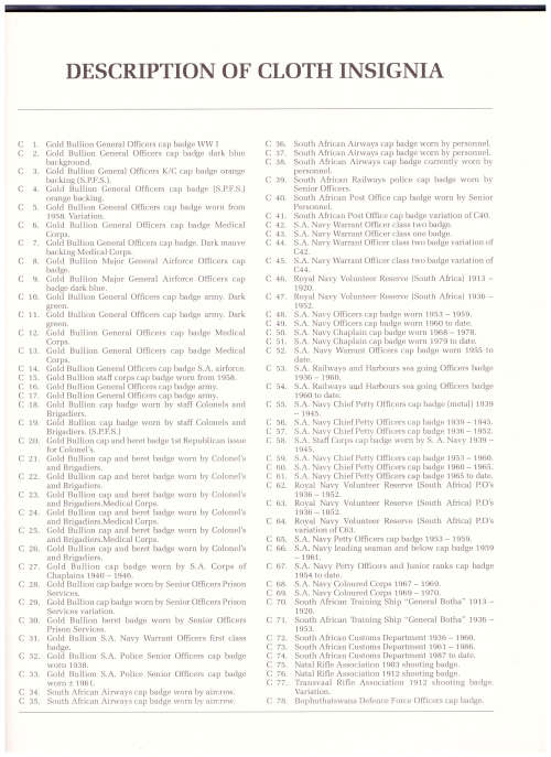 MILITARY BADGES OF SOUTH AFRICA