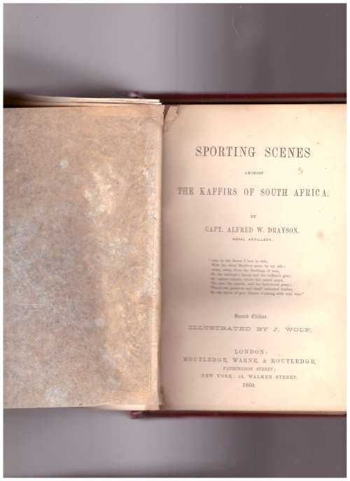 SPORTING SCENES AMONGST THE K*****S OF SOUTH AFRICA  1860 SECOND EDITION
