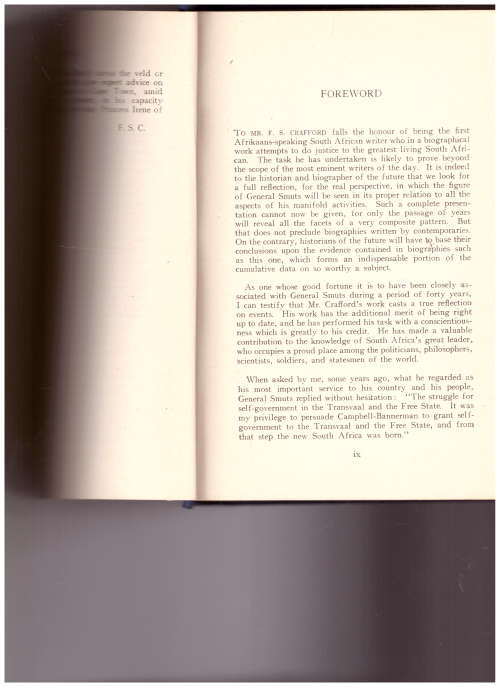 JAN SMUTS, A BIOGRAPHY by F.S. CRAFFORD