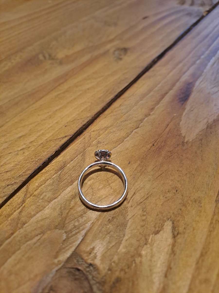 Silver Antique Ring with Purple Stone!