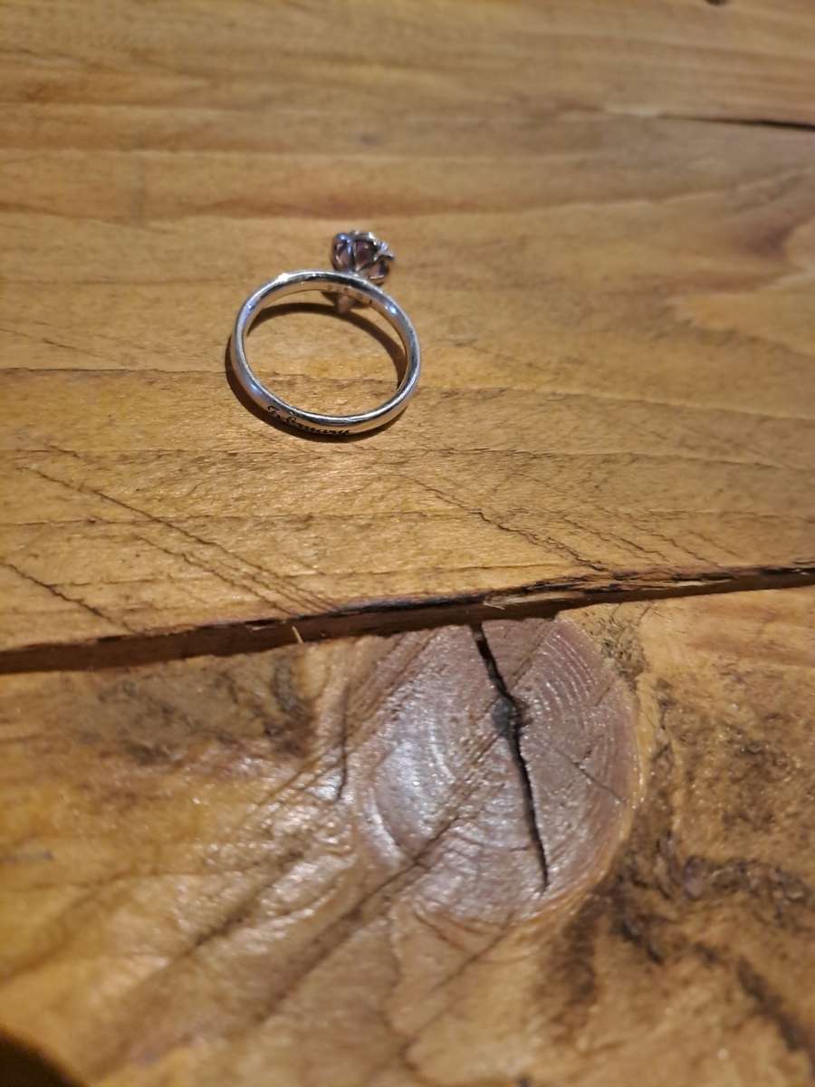 Silver Antique Ring with Purple Stone!