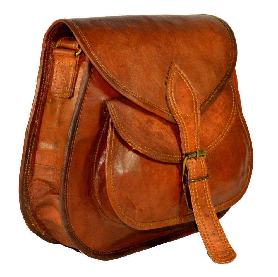 Vintage Handcrafted Leather Women Pouch Crossbody Bag