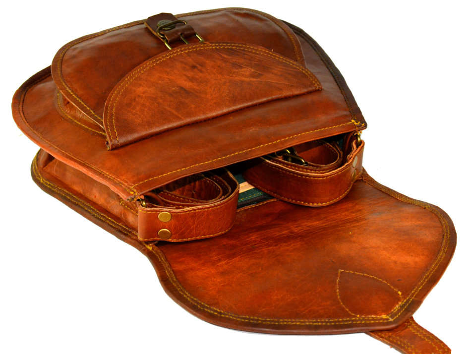 Vintage Handcrafted Leather Women Pouch Crossbody Bag