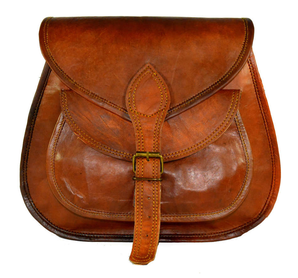 Vintage Handcrafted Leather Women Pouch Crossbody Bag