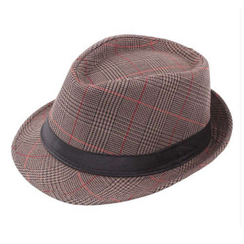 Mens British Style Fedora jazz Classic sunhat(Coffee)