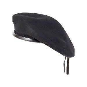 (FREE SHIPPING) Men women Black army Military  special forces artist berets BERET with leather trim
